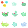 Cactus Pattern - Stickers