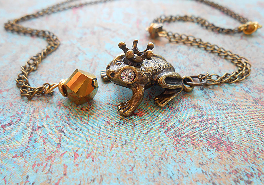 Frog Prince Necklace Fairy Tale Jewelry by random-wish