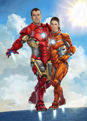 Iron Man and Rescue personalized portrait