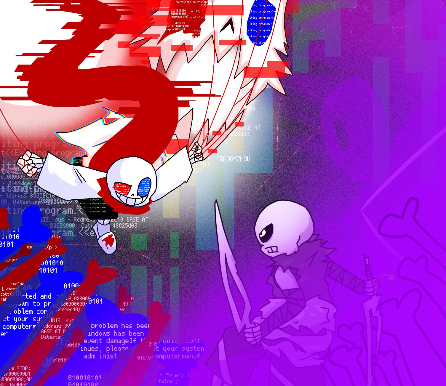 Fatal Chaos Sans Vs Fatal Error Sans #Underverse #EtherZeroverse #Fata