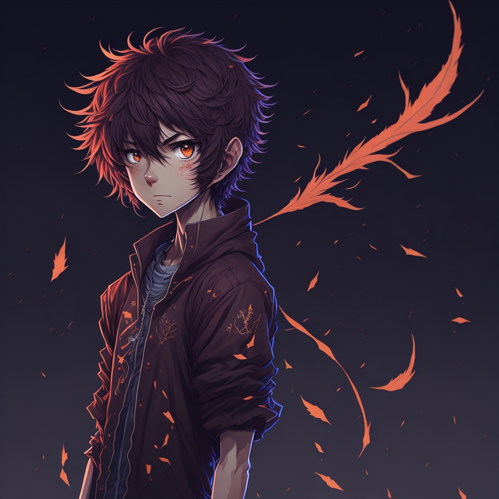 Premium AI Image  Anime character with fire eyes and fire