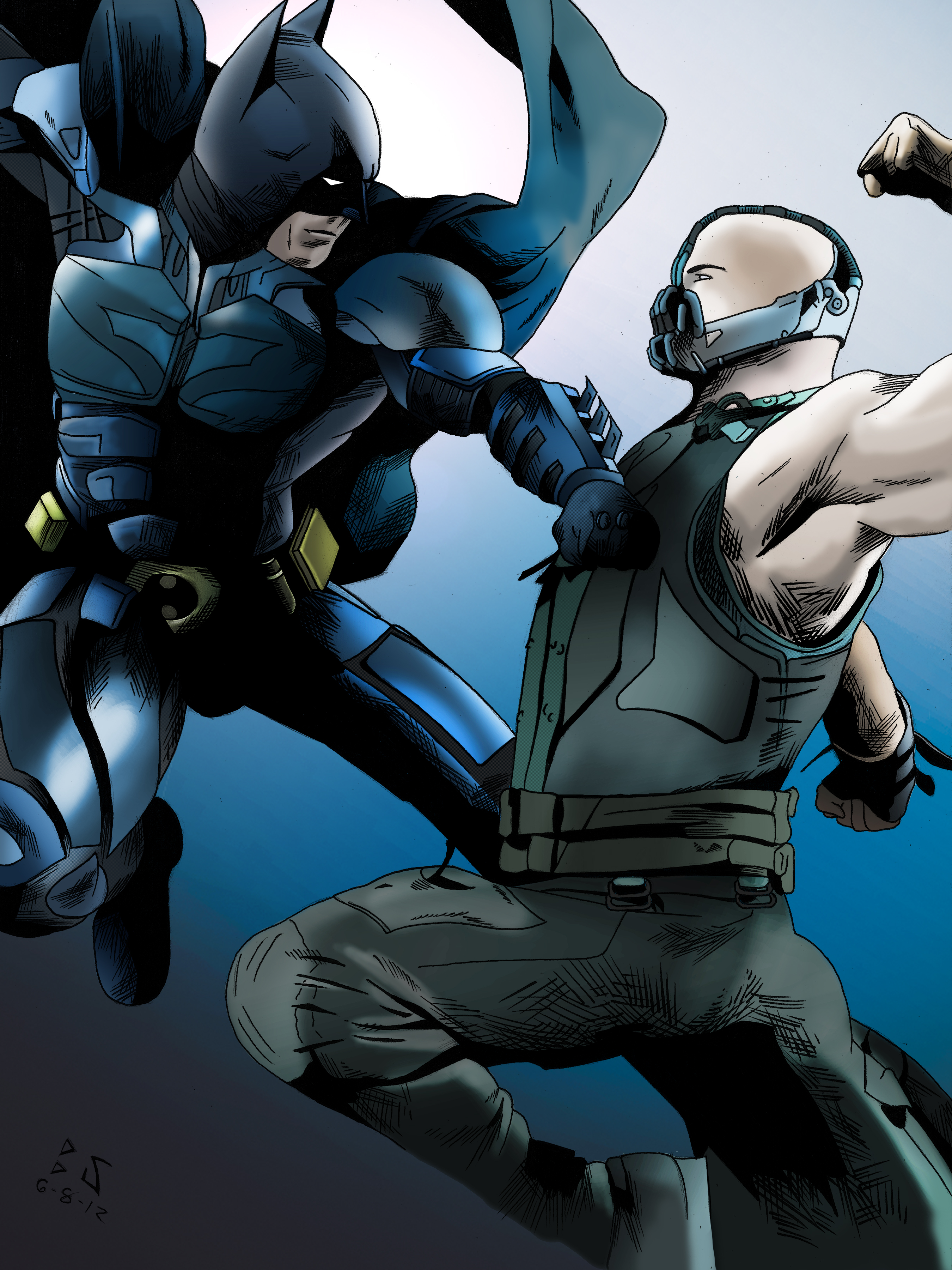 Batman vs Bane Color by whitekidz on DeviantArt