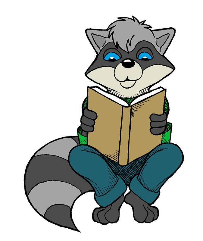 Reading raccoon by Skychaser on DeviantArt