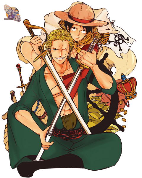 Luffy and Zoro PNG by nanathis on DeviantArt