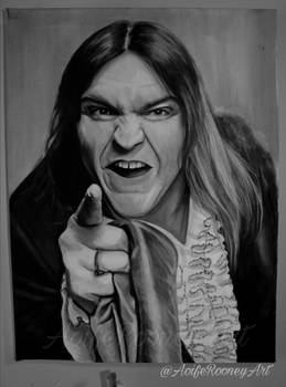 Meat Loaf Acrylic Painted Portrait