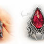 EXANTIQUS - silver and red topaz