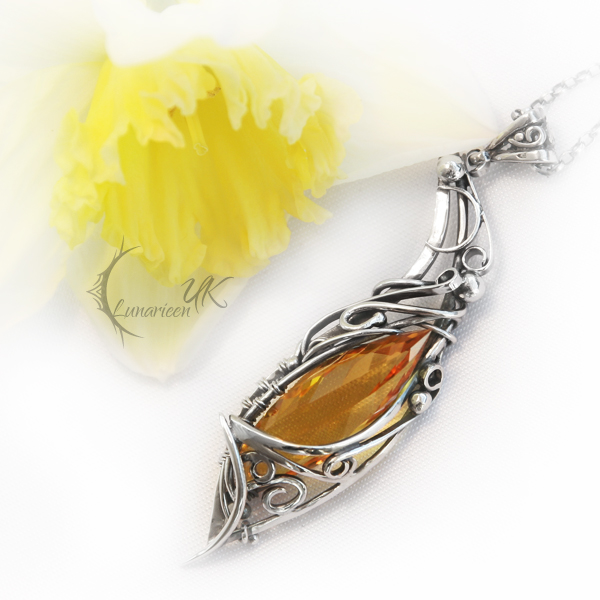 ISINTIEEL - silver , citrine and lemon quartz