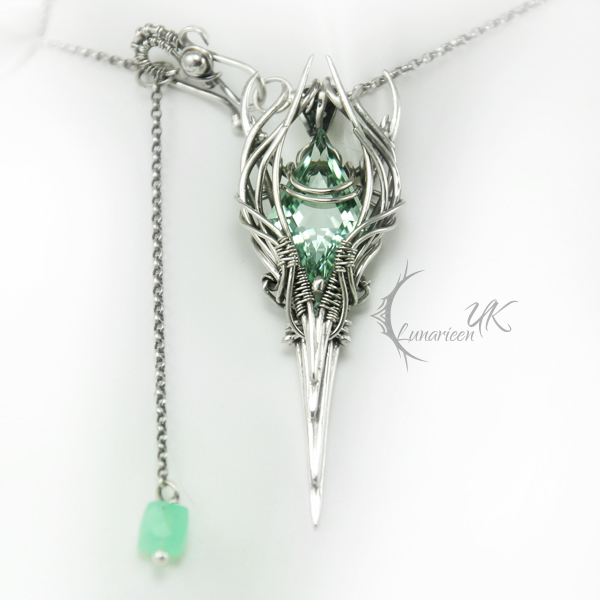 LUNARTARH - silver , green amethyst, chrysoprase