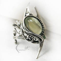 ANTURDIALH  - silver , green moonstone , onyx