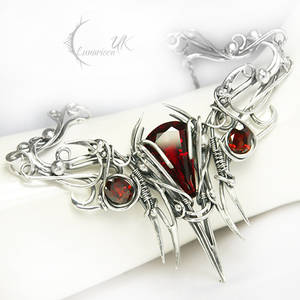 ARNARGNAH - silver , red quartz , garnet.