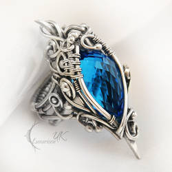 MANHTRILH  - silver and blue quartz ( ring )