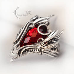 LUQTURH  - silver and red topaz.