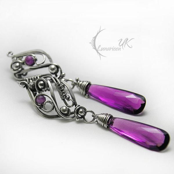 XEVILTARX - silver , purple quartz , amethyst