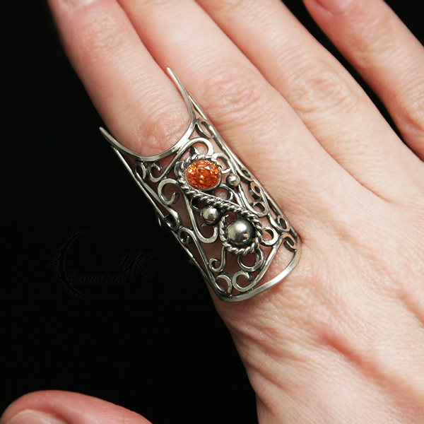 NAEX - silver and orange sapphire