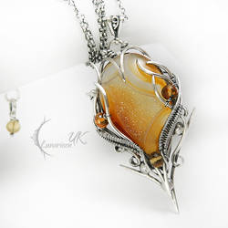 FIRE OF FALTALVITH - silver , agate , citrine