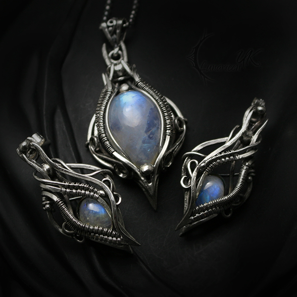 UNTRIANEELTH (SET), silver, moonstone