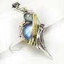 NINHTURVILX 18Ct Yellow Gold,Silver, Moonstone