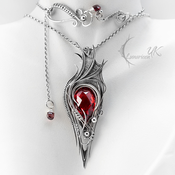 THANGRIAL - Silver, Red Zirconia and Garnet.