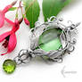 Brooch ZALIA NYAR - Silver and Green Quartz.