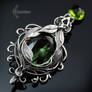 Brooch ZALIA NYAR - Silver and Green Quartz.