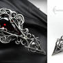 FHANZARTIEEL - Silver and Red Zirconia