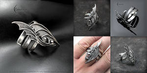XAVERRIEL - silver gothic large ring