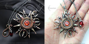 FYERRAL FIRE RED SUN - Silver, Quartz, Brass