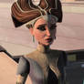 Padme shows off shrunken Aayla secura