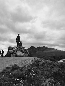 Crofters statue, the Cuillins, Isle of Skye