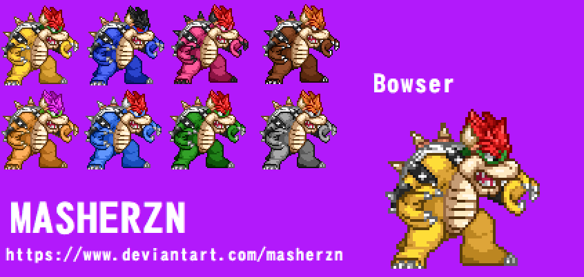 Super Smash Flash 2 Demo Bowser Sprites Original by WoodyXD2 on DeviantArt