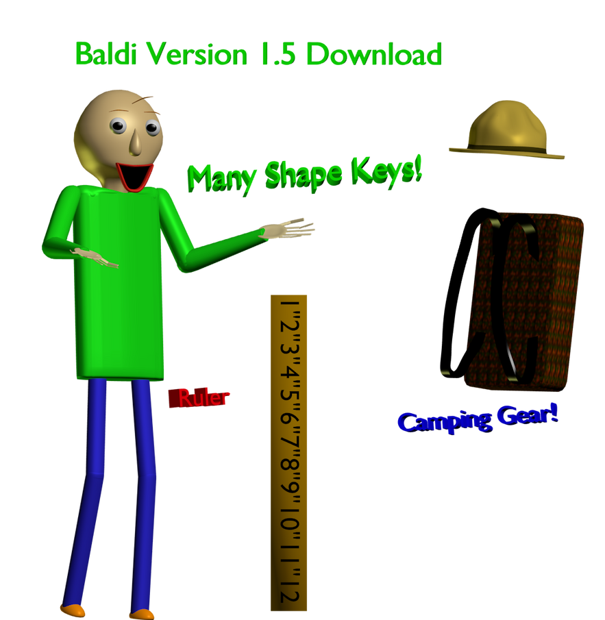 Baldi Standing Model V2.9.4 Baldi Model Release by MarioWarfareRoblox on DeviantArt