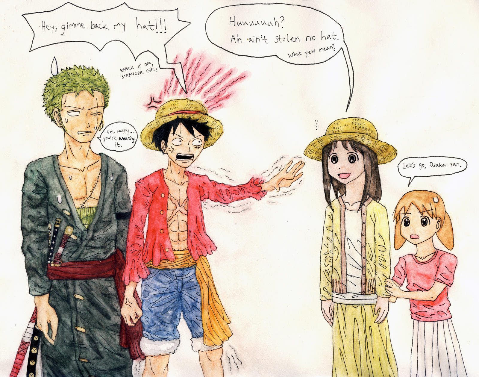 One Piece Azumanga Daioh Hat Stealer By Hikarimichi On Deviantart One Piece Azumanga Daioh Hat Stealer By Hikarimichi On Deviantart