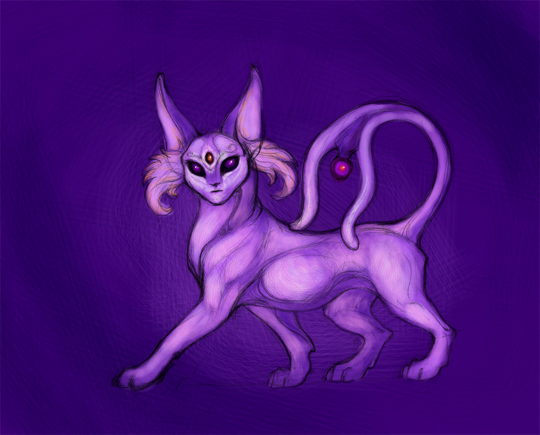 Realistic Espeon sketch - for plywood accessories