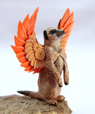 Winged meerkat by hontor