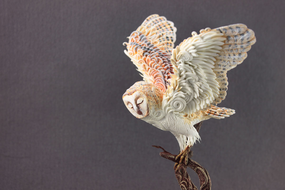 Winter Spirit barn owl