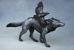 Gothic wolf with raven