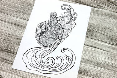Rooster 2017 Colouring Page by hontor