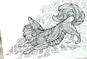 Fantasy Fox Colouring Page