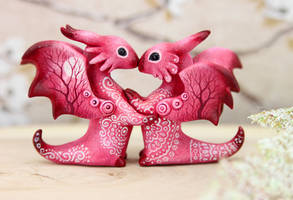 Two pink dragons