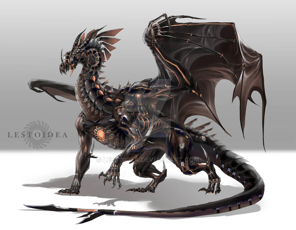 Rusty Machine Dragon Mechanical Dragon by LESTOIDEA on DeviantArt