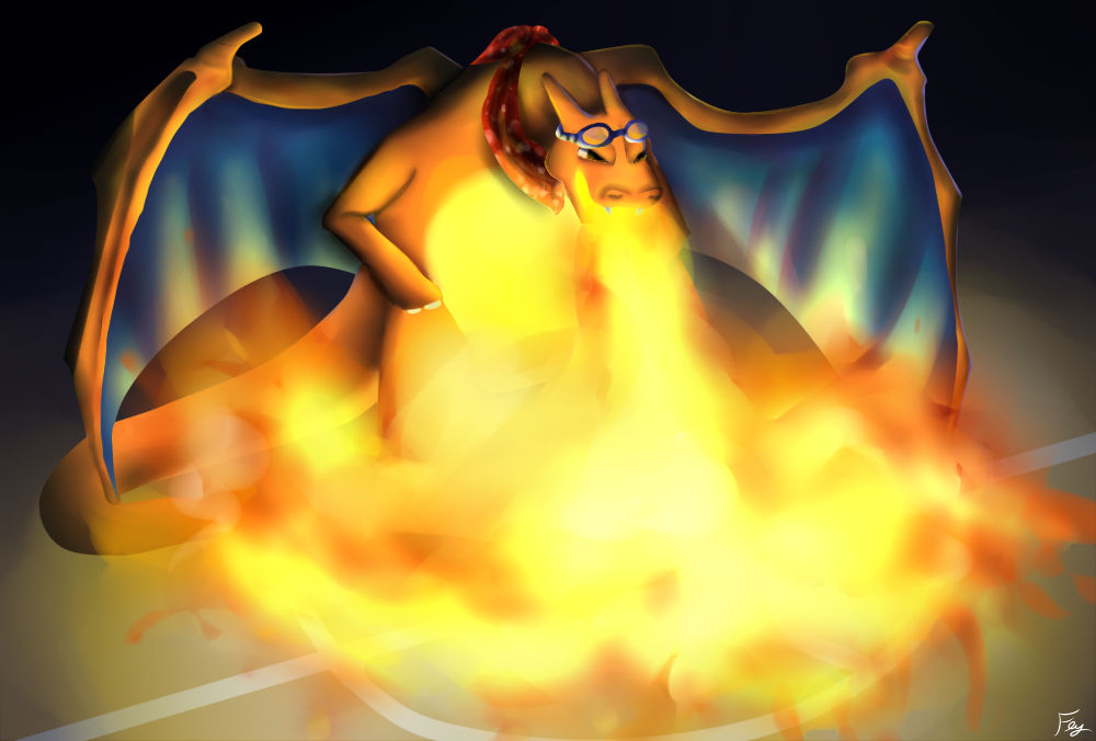 Firework Reverse Charizard Charizard used Flamethrower! by MirageFalcon on DeviantArt