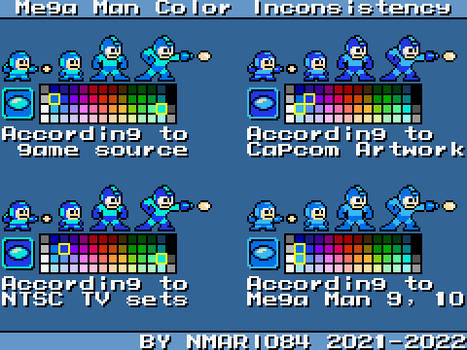 Mega Man Color Inconsistency