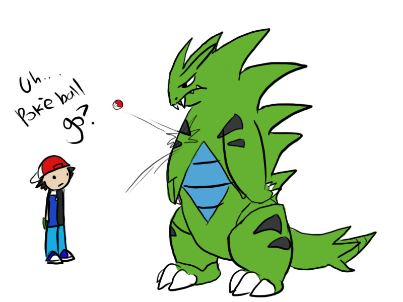 Ash Meets Tyranitar.