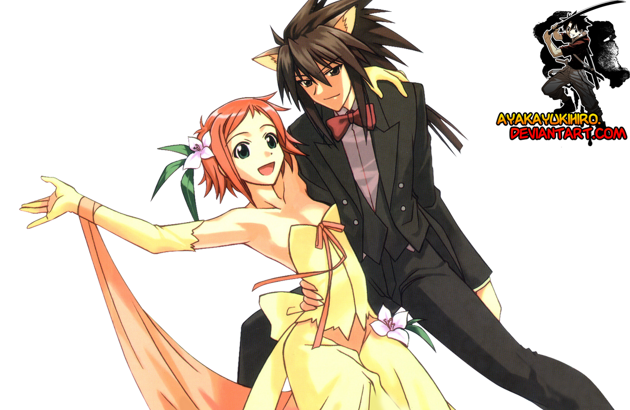 Negima Deviantart Negima:Natsumi and Kotarou render by AyakaYukihiro on DeviantArt