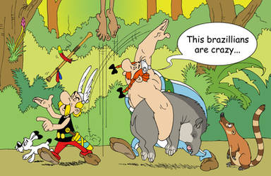 Asterix and Obelix in Brazil by Felipenn