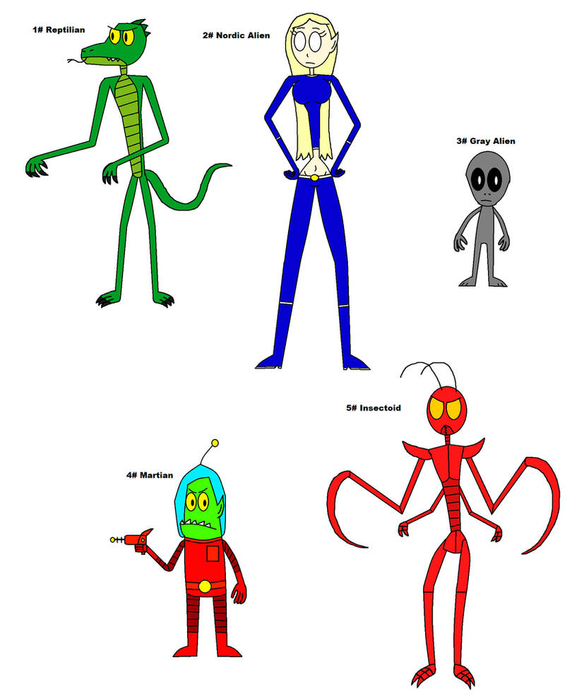 Deviantart Alien Types Aliens Species (Colored) by Yagobrozz18 on DeviantArt