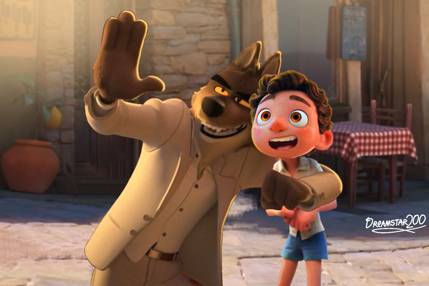 Crossover: Mr. Wolf meet Luca Paguro Look! by dreamstar200 on DeviantArt