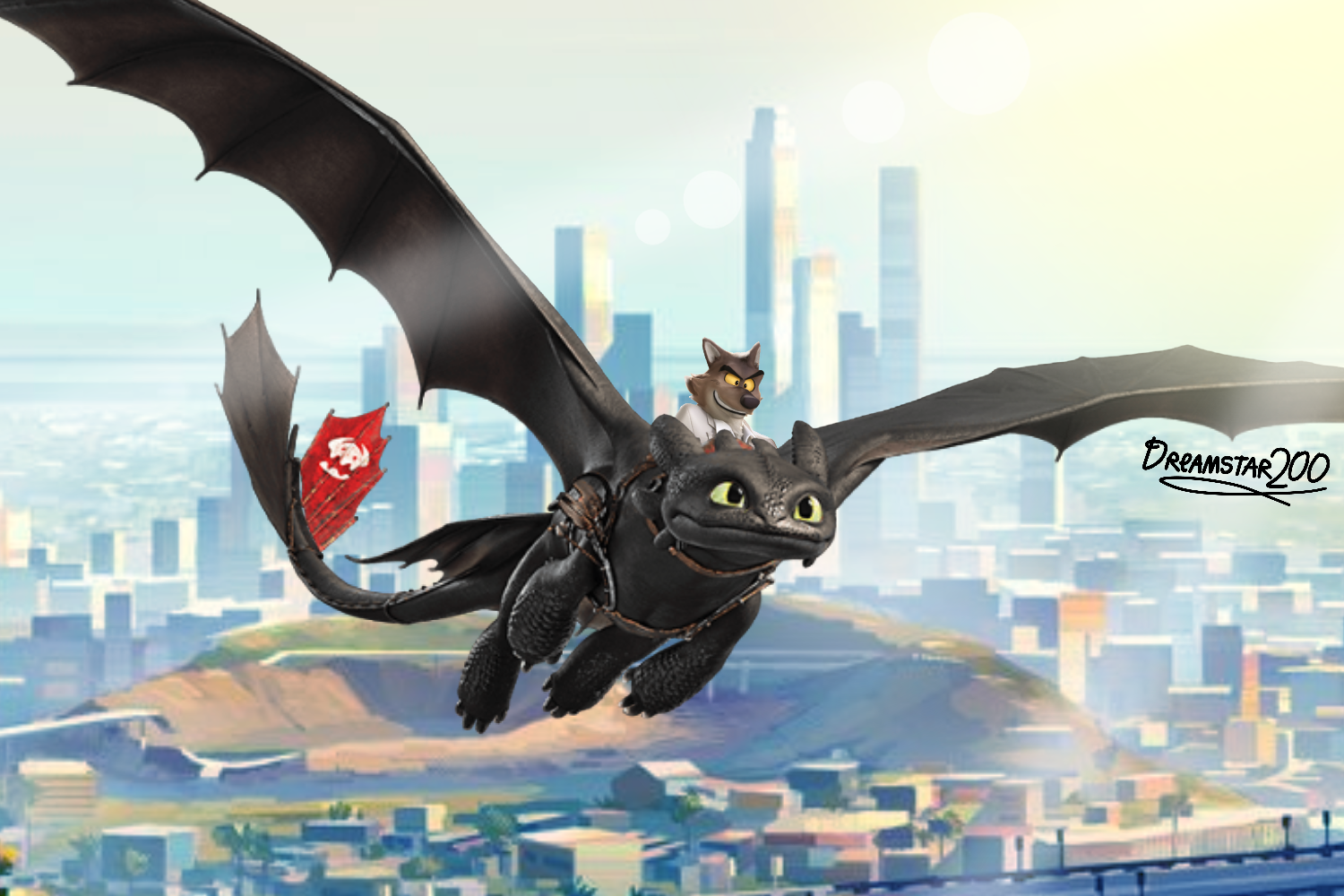 Crossover: Mr. Wolf and Toothless: Go Flying by dreamstar200 on DeviantArt