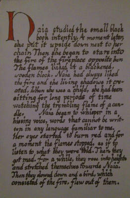 a calligraphy page for Naia