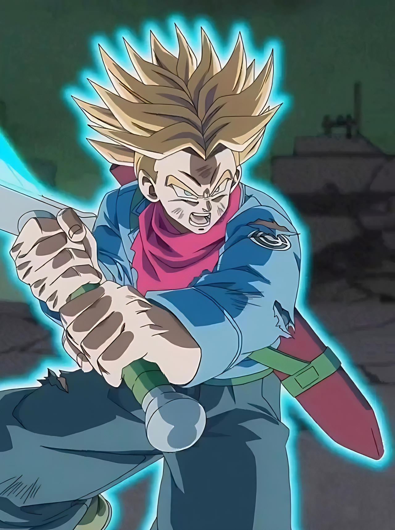 SSRage Trunks attacking by johnny120588 on DeviantArt